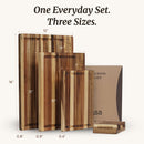 3-Piece Edge Grain Acacia Wood Cutting Board Set – 3 Sizes (16 x 12, 13 x 10, 10 x 7 in)