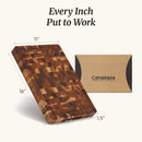 End Grain Teak Wood Butcher Block (M - 16 x 11 x 1.5 in)